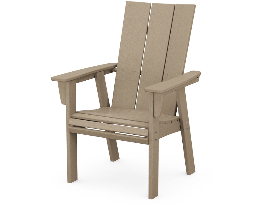 POLYWOOD Modern Curveback Adirondack Dining Chair in Vintage Sahara