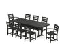 POLYWOOD La Casa Cafe 9-Piece Farmhouse Dining Set with Trestle Legs in Black image