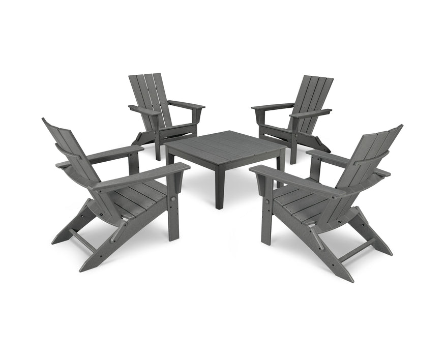 POLYWOOD Quattro 5-Piece Conversation Set in Slate Grey