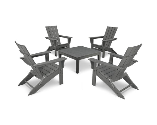 POLYWOOD Quattro 5-Piece Conversation Set in Slate Grey image