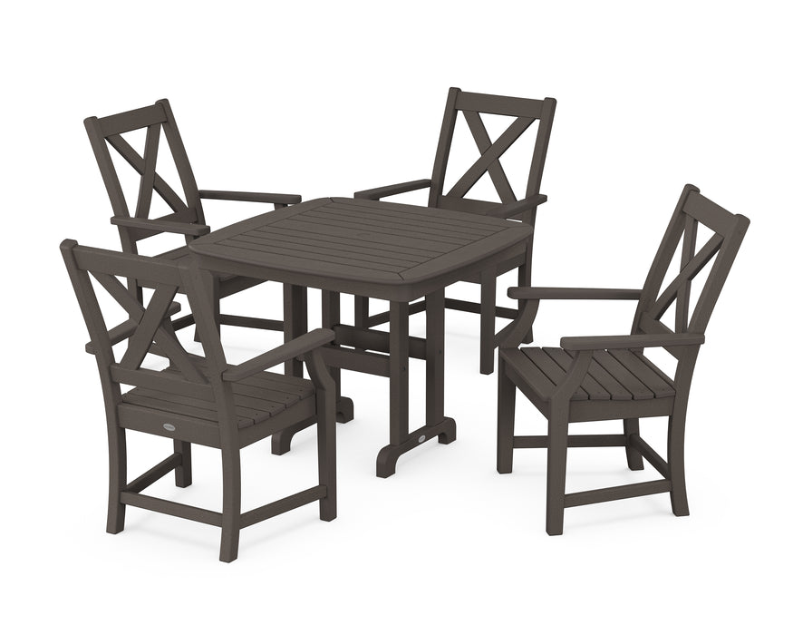 POLYWOOD Braxton 5-Piece Dining Set in Vintage Coffee