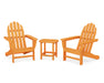 POLYWOOD Classic Adirondack 3-Piece Set with South Beach 18" Side Table in Tangerine image