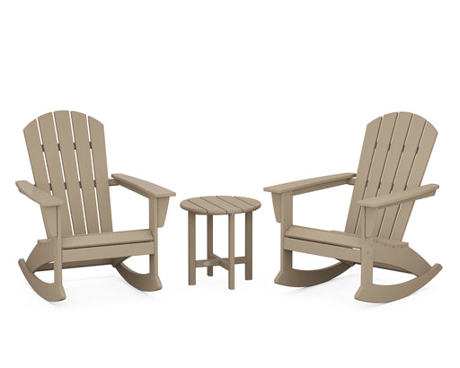 POLYWOOD Nautical 3-Piece Adirondack Rocking Chair Set in Vintage Sahara image