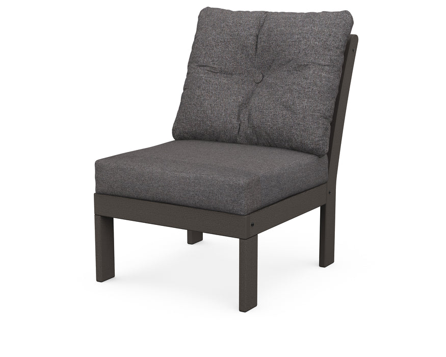 POLYWOOD Vineyard Modular Armless Chair in Vintage Coffee / Ash Charcoal