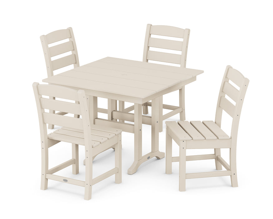 POLYWOOD Lakeside Side Chair 5-Piece Farmhouse Dining Set in Sand image