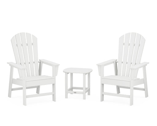 POLYWOOD South Beach Casual Chair 3-Piece Set with 18" South Beach Side Table in White image