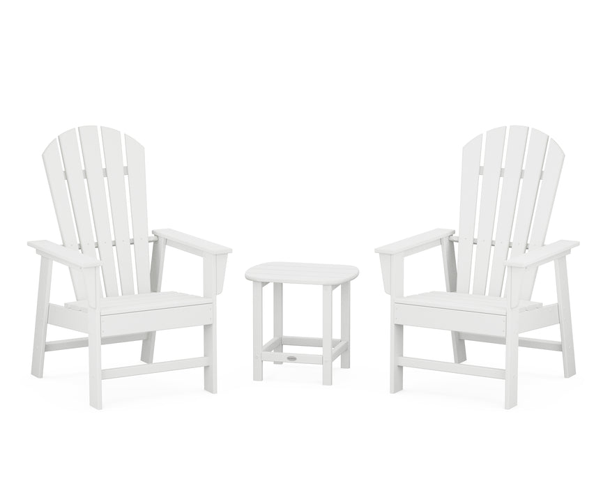 POLYWOOD South Beach Casual Chair 3-Piece Set with 18" South Beach Side Table in White image