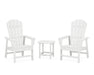 POLYWOOD South Beach Casual Chair 3-Piece Set with 18" South Beach Side Table in White image