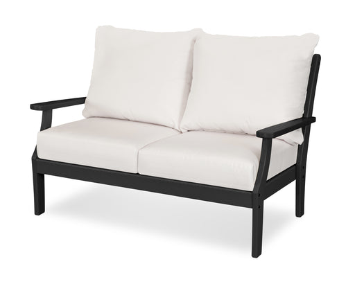 POLYWOOD Braxton Deep Seating Loveseat in Black / Bird's Eye image