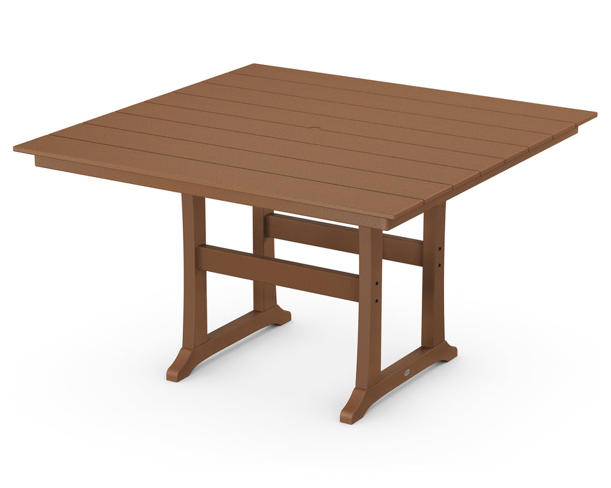 POLYWOOD Farmhouse Trestle 59" Counter Table in Teak image