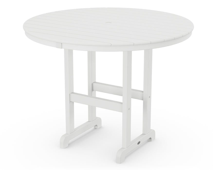 POLYWOOD 48" Round Farmhouse Counter Table in White image