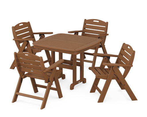 POLYWOOD Nautical Lowback Chair 5-Piece Dining Set in Teak image