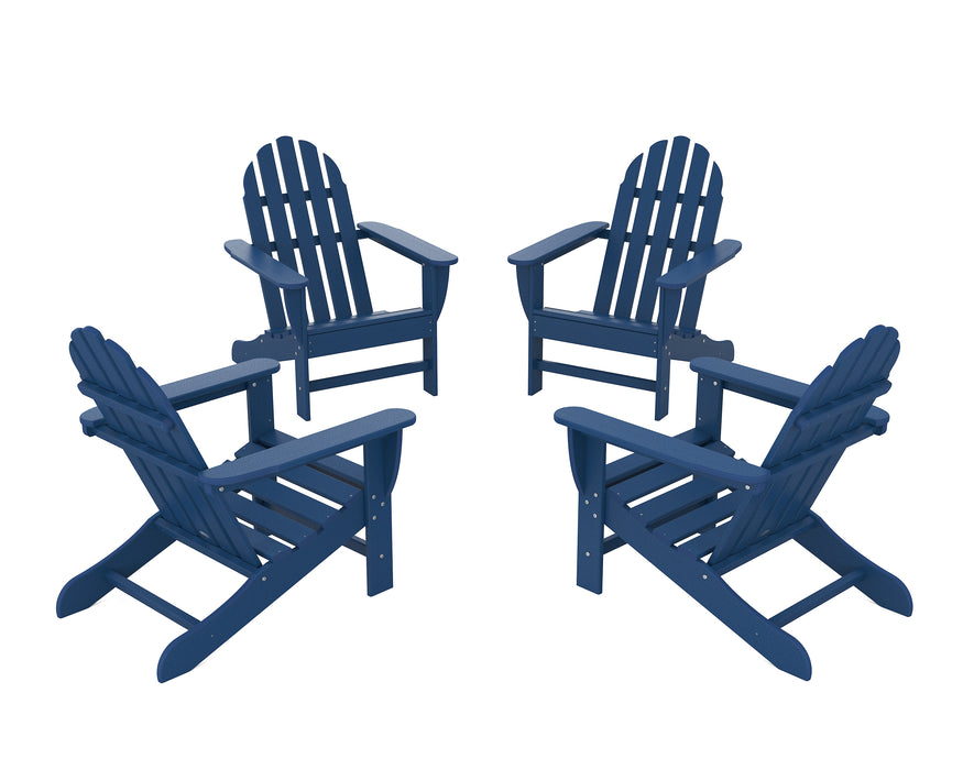 POLYWOOD 4-Piece Classic Adirondack Conversation Set in Navy image