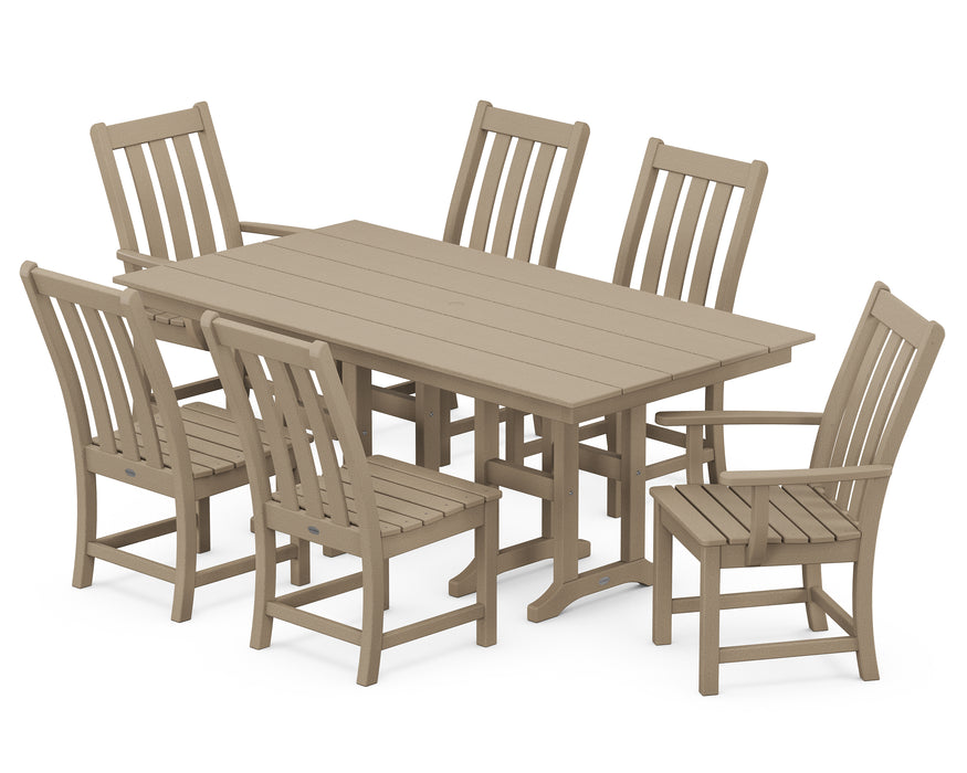 POLYWOOD Vineyard 7-Piece Farmhouse Dining Set in Vintage Sahara