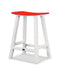 POLYWOOD Contempo 24" Saddle Counter Stool in White / Sunset Red image