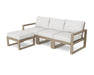 POLYWOOD EDGE 4-Piece Modular Deep Seating Set with Ottoman in Vintage Sahara / Natural Linen image