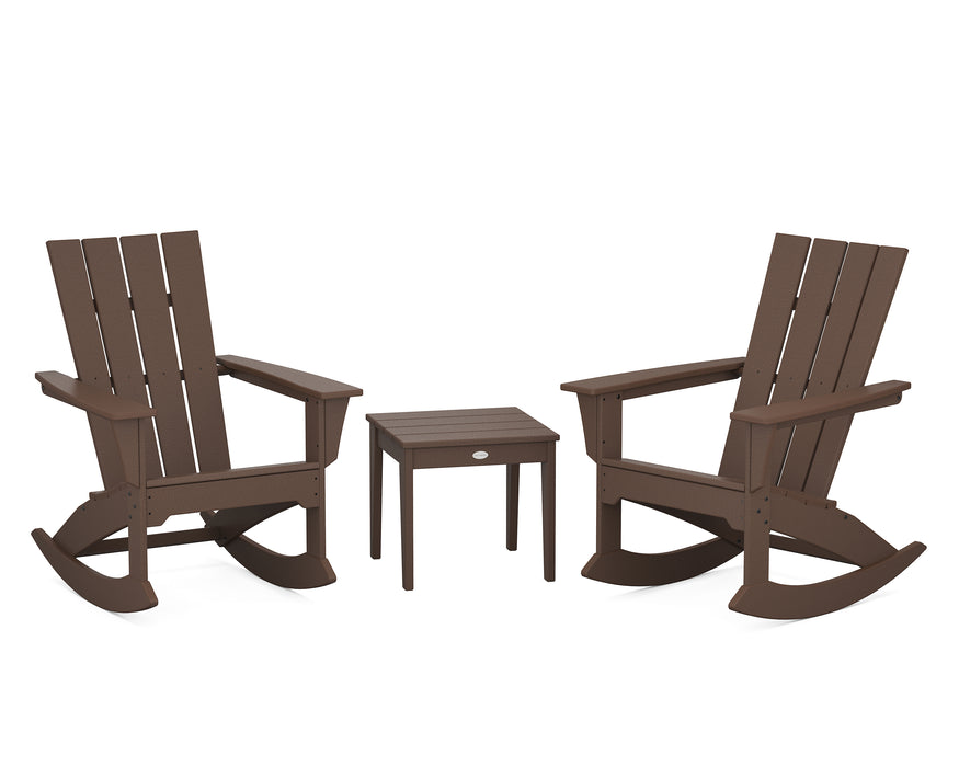 POLYWOOD Quattro 3-Piece Rocker Set in Mahogany