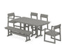 POLYWOOD EDGE 6-Piece Farmhouse Dining Set in Slate Grey image