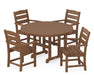 POLYWOOD Lakeside 5-Piece Round Farmhouse Dining Set in Teak image