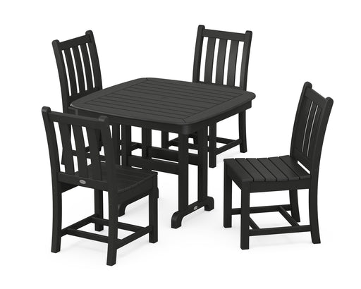 POLYWOOD Traditional Garden Side Chair 5-Piece Dining Set in Black image