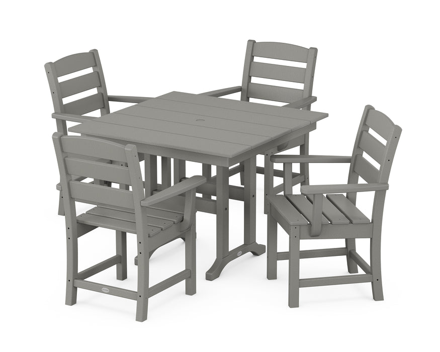 POLYWOOD Lakeside 5-Piece Farmhouse Dining Set in Slate Grey image