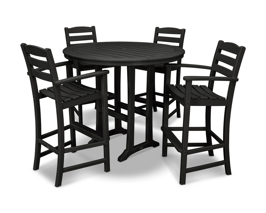 POLYWOOD La Casa Cafe 5-Piece Bar Dining Set in Black image