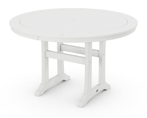 POLYWOOD Nautical Trestle 48" Round Dining Table in White image