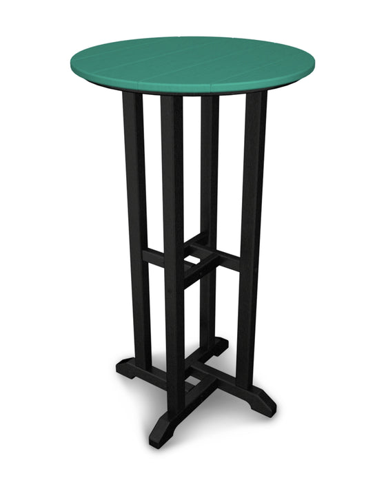 POLYWOOD Contempo 24" Round Bar Table in Black / Aruba image