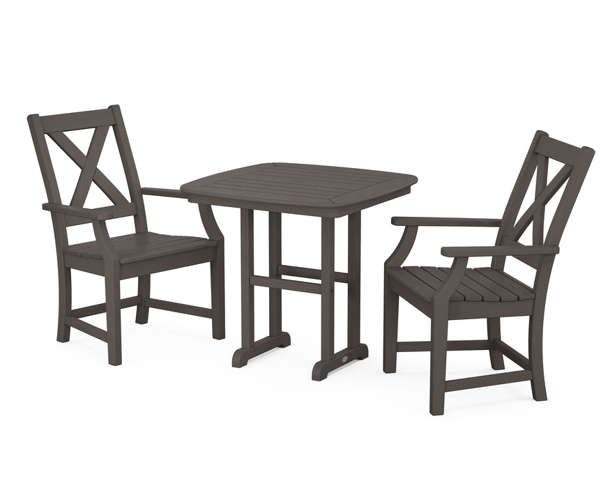 POLYWOOD Braxton 3-Piece Dining Set in Vintage Coffee