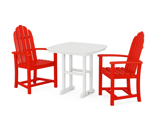 POLYWOOD Classic Adirondack 3-Piece Dining Set in Sunset Red image