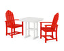 POLYWOOD Classic Adirondack 3-Piece Dining Set in Sunset Red image