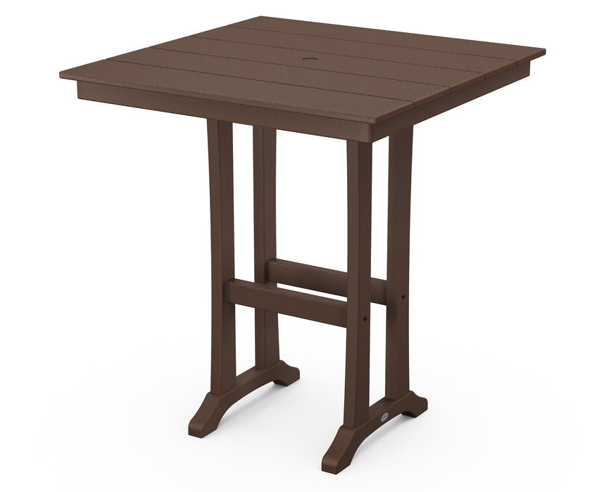 POLYWOOD Farmhouse Trestle 37" Bar Table in Mahogany