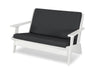POLYWOOD Riviera Modern Lounge Loveseat in White / Spectrum Carbon image