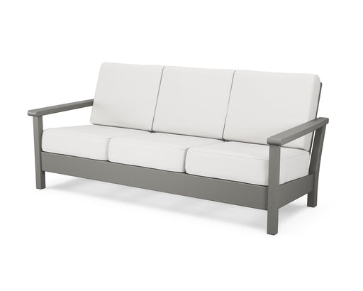 POLYWOOD Harbour Deep Seating Sofa in Slate Grey / Natural Linen image