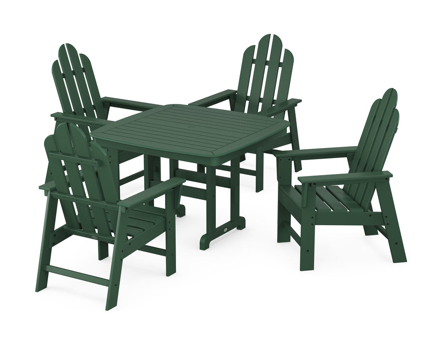 POLYWOOD Long Island 5-Piece Dining Set with Trestle Legs in Green