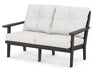 POLYWOOD Lakeside Deep Seating Loveseat in Vintage Coffee / Natural Linen image