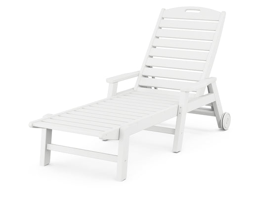 POLYWOOD Nautical Chaise with Arms & Wheels in White image