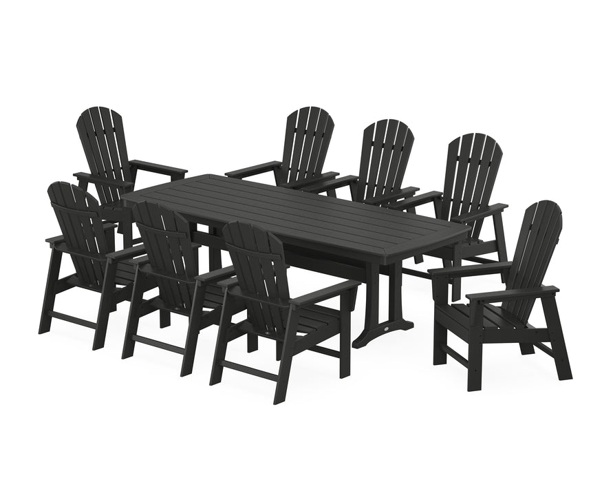 POLYWOOD South Beach 9-Piece Dining Set with Trestle Legs in Black image