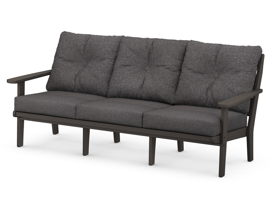 POLYWOOD Lakeside Deep Seating Sofa in Vintage Coffee / Ash Charcoal