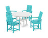 POLYWOOD Modern Adirondack 5-Piece Round Farmhouse Dining Set in Aruba image