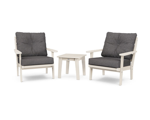 POLYWOOD Lakeside 3-Piece Deep Seating Chair Set in Sand / Ash Charcoal image