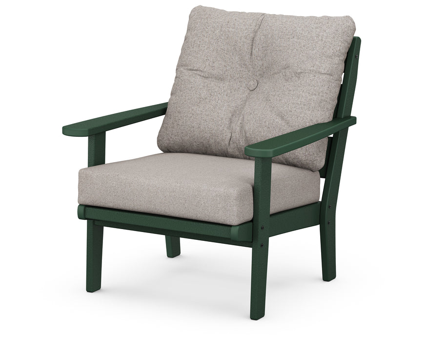POLYWOOD Lakeside Deep Seating Chair in Green / Weathered Tweed image
