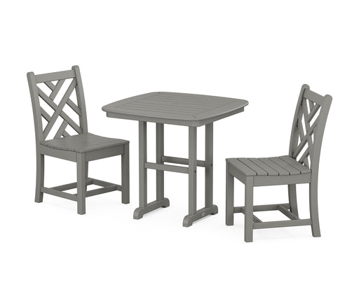 POLYWOOD Chippendale Side Chair 3-Piece Dining Set in Slate Grey image