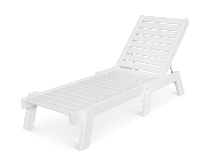 POLYWOOD Captain Chaise in White