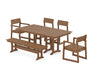 POLYWOOD EDGE 6-Piece Farmhouse Dining Set in Teak image