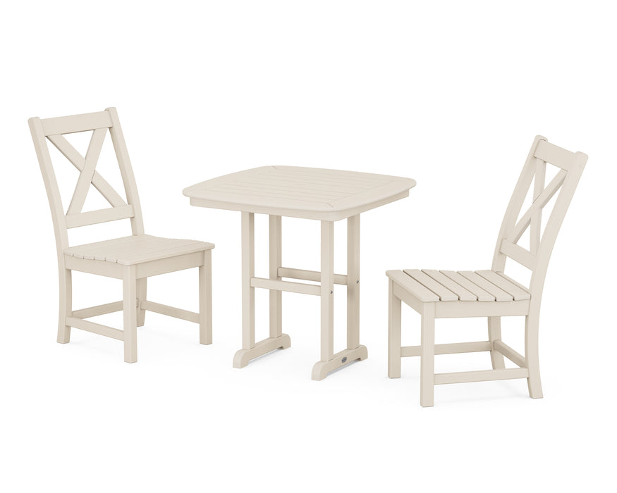 POLYWOOD Braxton Side Chair 3-Piece Dining Set in Sand