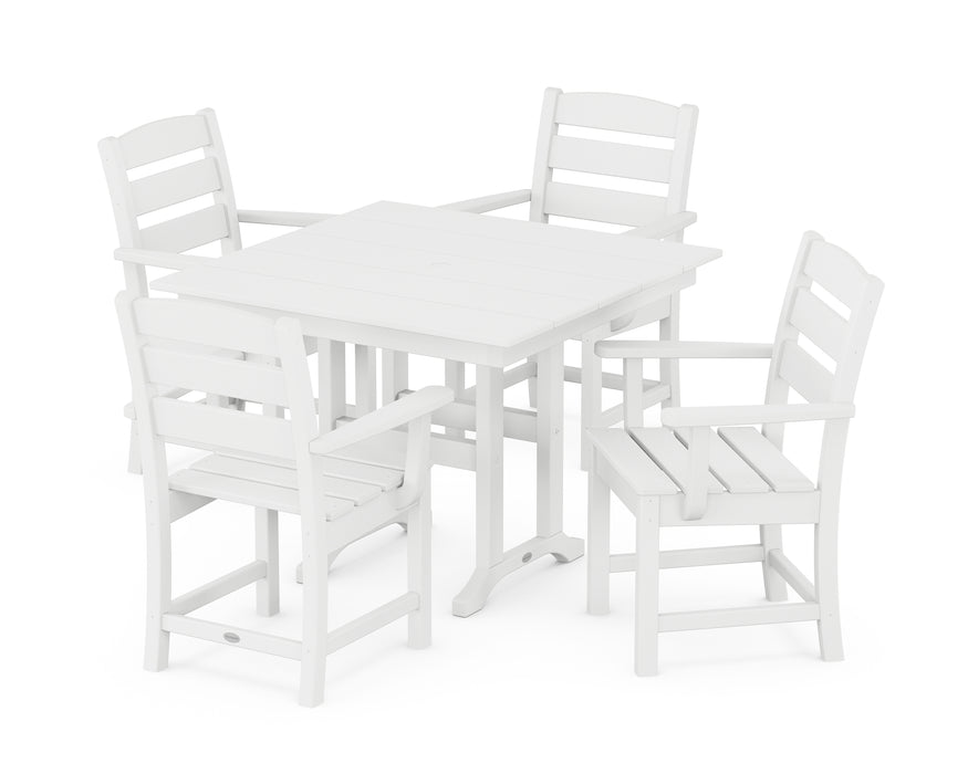 POLYWOOD Lakeside 5-Piece Farmhouse Dining Set in White image