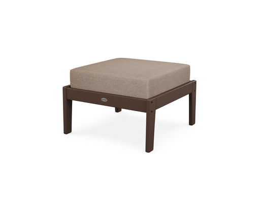 POLYWOOD Lakeside Deep Seating Ottoman in Mahogany / Spiced Burlap image