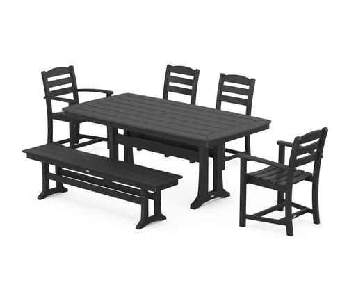 POLYWOOD La Casa Cafe 6-Piece Dining Set with Trestle Legs in Black image