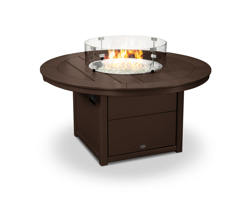 POLYWOOD Round 48" Fire Pit Table in Mahogany